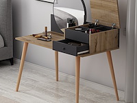 Angel make-uptafel | 100% melamine | antraciet, walnoot - afbeelding 2 van  7