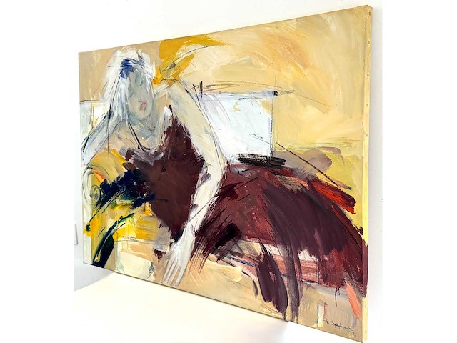 Ann speybrouck - feel the sunshine - mixed media op doek - 70x100 cm - afbeelding 2 van  12