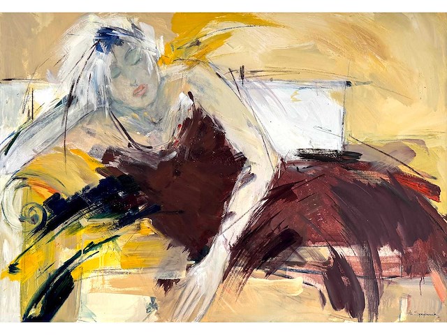 Ann speybrouck - feel the sunshine - mixed media op doek - 70x100 cm - afbeelding 1 van  12