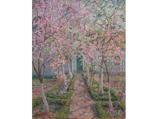 Anna de weert (1867-1950), 'renouveau', afsnee, 1915-17, oil on canvas 53 x 42 cm. (20.87 x 16.53 in.), frame: 65.5 x 54.5 cm. (25.78 x 21.46 in.) - afbeelding 1 van  8