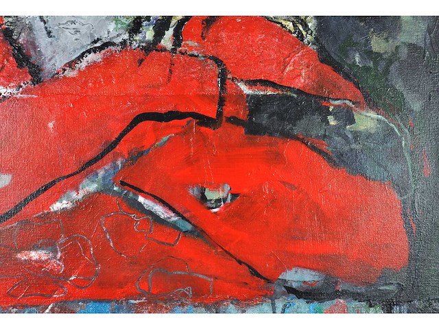 Annette van roosmalen - nadenken - olie op doek - 90x90 - afbeelding 10 van  13