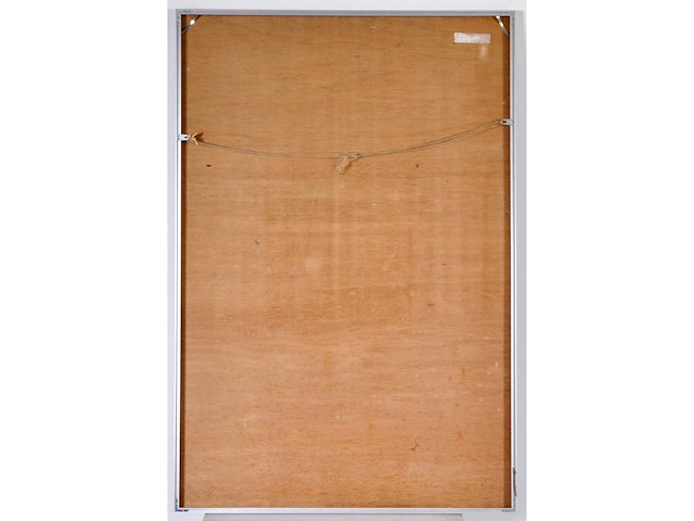 Anonieme meester - figuur met rode constructie - olieverf op board - 120,5x80,5 cm - afbeelding 10 van  10