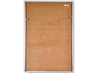Anonieme meester - figuur met rode constructie - olieverf op board - 120,5x80,5 cm - afbeelding 10 van  10