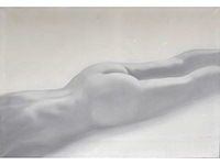 Anonieme meester - liggend naakt - olie op doek - 100x146 cm - afbeelding 2 van  9
