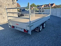 Anssems flatbed trailer / zijpanelen anssems flatbed trailer 3.000 kg – dubbelassige – volledig afgedekte aluminium flat truck – aluminium velgen - afbeelding 4 van  8