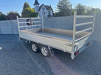 Anssems flatbed trailer / zijpanelen anssems flatbed trailer 3.000 kg – dubbelassige – volledig afgedekte aluminium flat truck – aluminium velgen - afbeelding 3 van  8