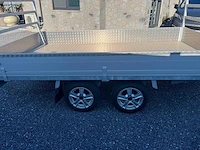 Anssems flatbed trailer / zijpanelen anssems flatbed trailer 3.000 kg – dubbelassige – volledig afgedekte aluminium flat truck – aluminium velgen - afbeelding 5 van  8