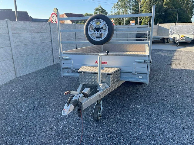 Anssems flatbed trailer / zijpanelen anssems flatbed trailer 3.000 kg – dubbelassige – volledig afgedekte aluminium flat truck – aluminium velgen - afbeelding 2 van  8