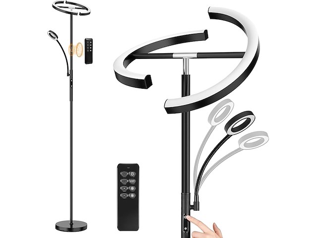 Antenlicht kaka|staande lamp, led, dimbaar, zwart, 20 w - afbeelding 1 van  6