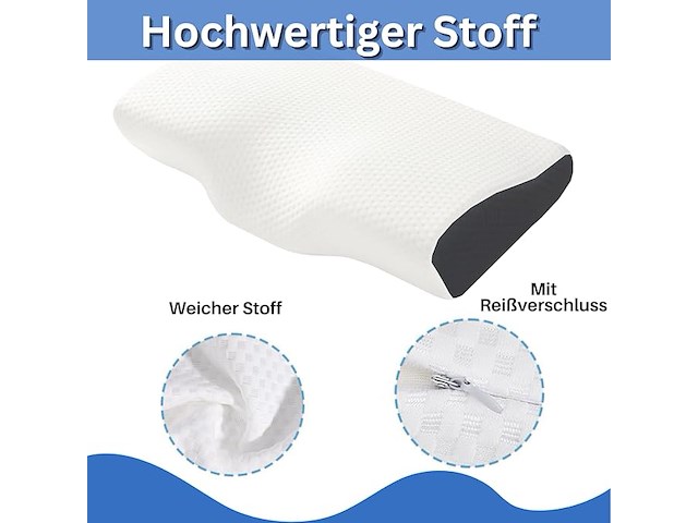 Anti-snurk en orthopedisch slaapkussen met extra overtrek - afbeelding 2 van  7