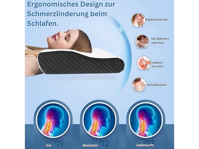 Anti-snurk en orthopedisch slaapkussen met extra overtrek - afbeelding 7 van  7