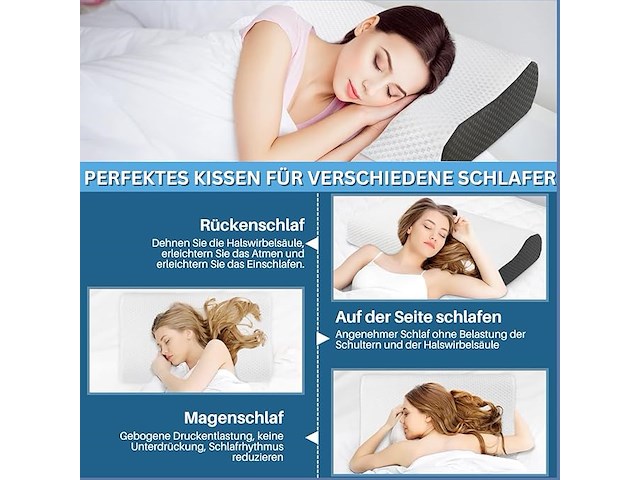 Anti-snurk en orthopedisch slaapkussen met extra overtrek - afbeelding 5 van  7