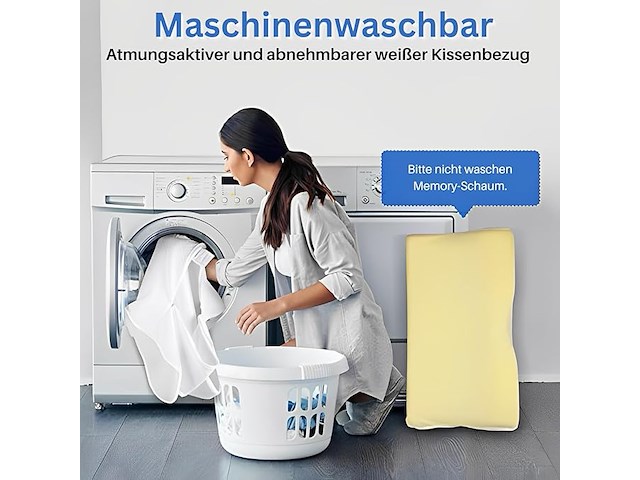 Anti-snurk en orthopedisch slaapkussen met extra overtrek - afbeelding 6 van  7