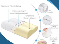 Anti-snurk en orthopedisch slaapkussen met extra overtrek - afbeelding 3 van  4
