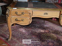 Antiek bureau louis xv stijl met brons beslag en 2 zeteltjes - afbeelding 2 van  9