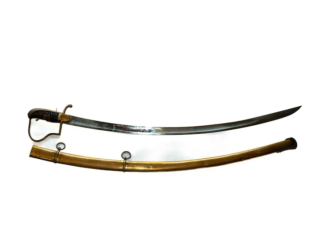 Antiek cavaleriesabel met gekroond n-monogram en... - afbeelding 3 van  4