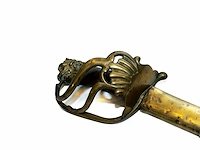 Antiek cavaleriesabel met koperen/messing schede,... - afbeelding 2 van  4