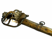 Antiek cavaleriesabel met koperen/messing schede,... - afbeelding 3 van  4
