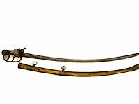 Antiek cavaleriesabel met koperen/messing schede,... - afbeelding 4 van  4