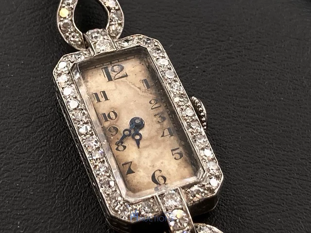 Antiek dameshorloge bezet met diamant - afbeelding 11 van  16