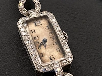 Antiek dameshorloge bezet met diamant - afbeelding 11 van  16