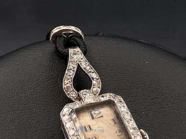 Antiek dameshorloge bezet met diamant - afbeelding 12 van  16