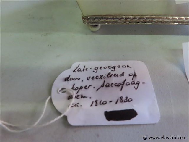Antiek doosje "georgean" periode 1810-1830 sarcofaag - afbeelding 2 van  7
