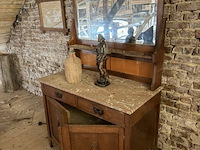 Antiek dressoir met spiegel en marmeren blad - afbeelding 1 van  2