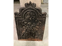 Antiek gietijzeren plaat voor haard - afbeelding 1 van  4