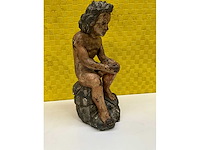 Antiek houten beeld - afbeelding 4 van  11