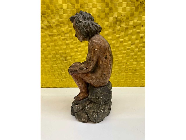 Antiek houten beeld - afbeelding 3 van  3