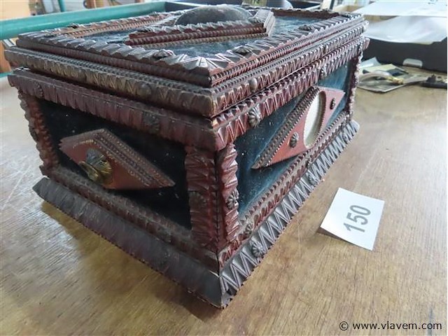 Antiek kistje 1915 gedateerd 28x19cm, h 15cm - afbeelding 6 van  6