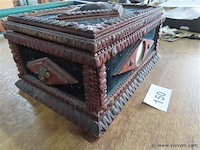 Antiek kistje 1915 gedateerd 28x19cm, h 15cm - afbeelding 6 van  6