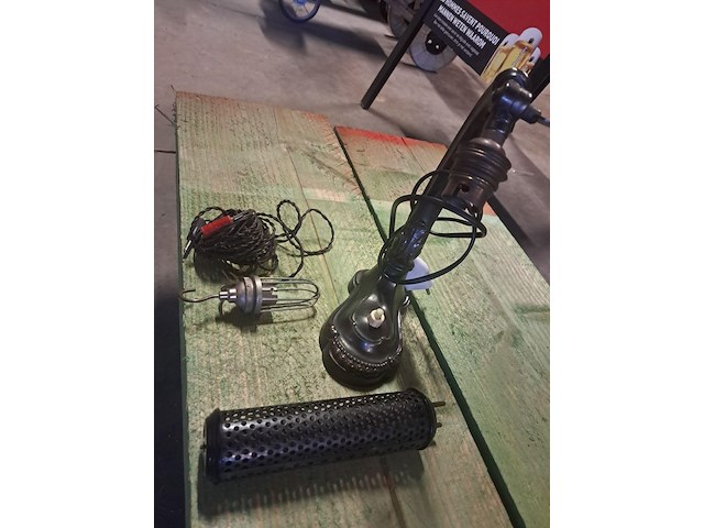 Antiek messing tafellamp +hanglamp+buislamp jaar 1950 - afbeelding 1 van  10