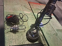 Antiek messing tafellamp +hanglamp+buislamp jaar 1950 - afbeelding 1 van  10