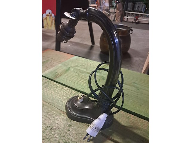 Antiek messing tafellamp +hanglamp+buislamp jaar 1950 - afbeelding 9 van  10