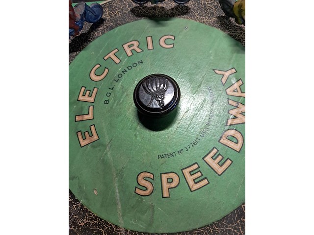 Antiek motorrace spel (cafespel) electric speedway +- jaar 1930 - afbeelding 4 van  6