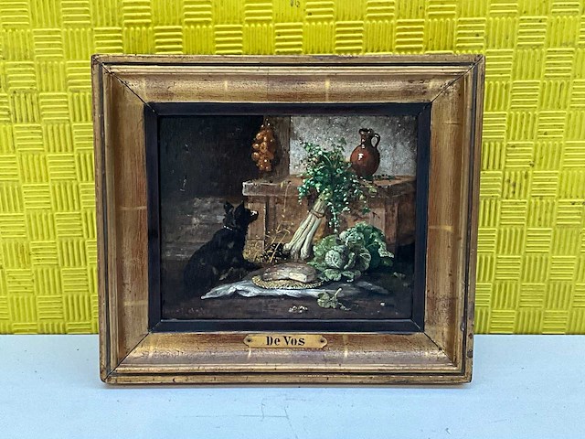 Antiek schilderij “de vos” - afbeelding 1 van  4