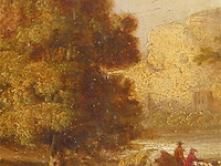 Antiek schilderij, landschap - afbeelding 3 van  6