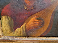 Antiek schilderij, muzikant - afbeelding 4 van  5