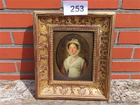 Antiek schilderij, portret dame - afbeelding 1 van  5