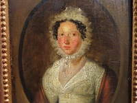 Antiek schilderij, portret dame - afbeelding 2 van  5
