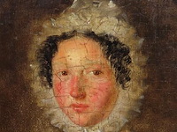 Antiek schilderij, portret dame - afbeelding 3 van  5