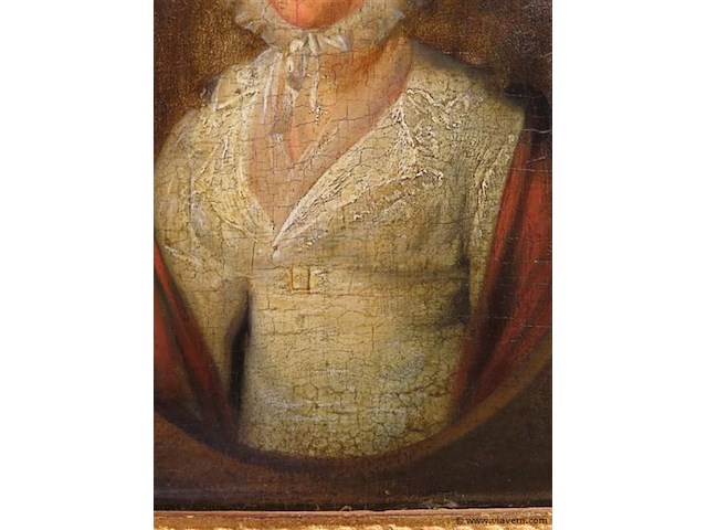 Antiek schilderij, portret dame - afbeelding 4 van  5