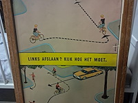 Antiek schoolbord met 10 foto's h 920 mm b 670 mm - afbeelding 1 van  13