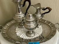 Antiek verzilverd koffie- en theeservies