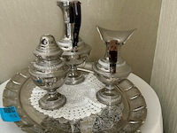Antiek verzilverd koffie- en theeservies - afbeelding 2 van  2