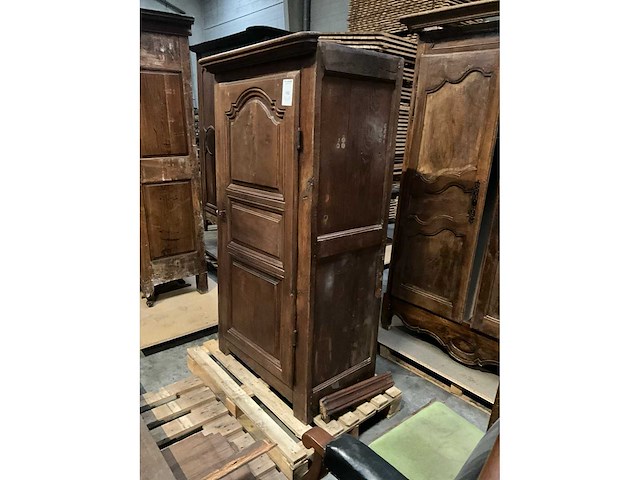 Antieke 1-deurs houten kledingkast - afbeelding 2 van  5