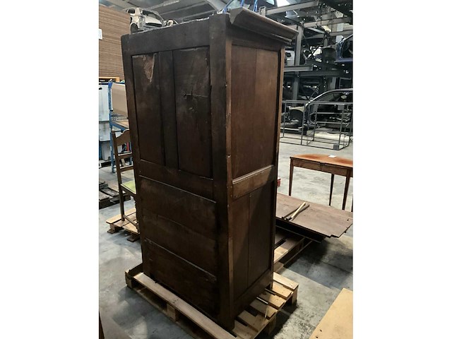 Antieke 1-deurs houten kledingkast - afbeelding 4 van  5