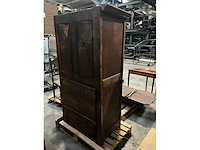 Antieke 1-deurs houten kledingkast - afbeelding 4 van  5